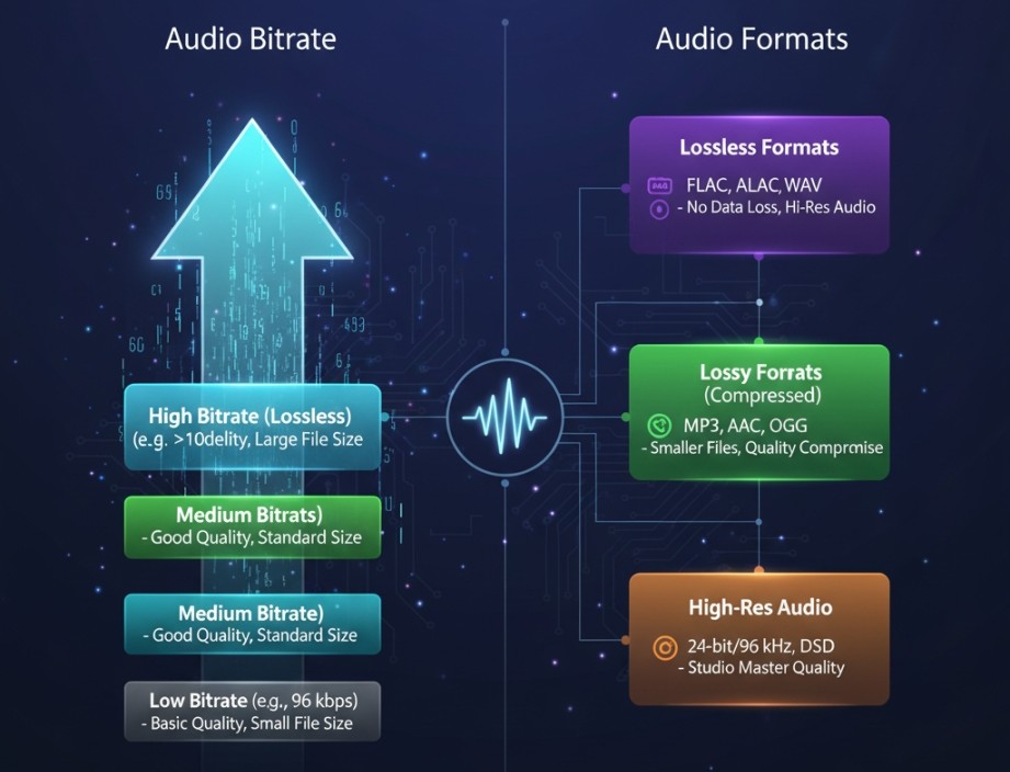 audio bitrate and audio formats